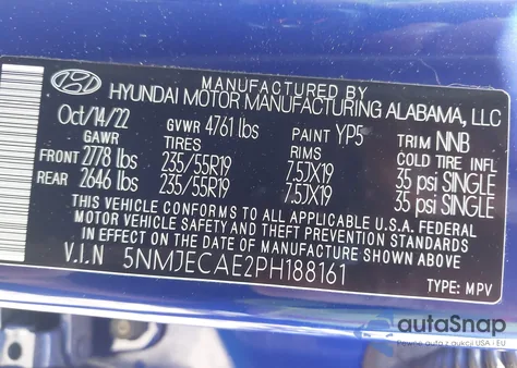 2023 Hyundai Tucson Limited z USA, uszkodzony, nr VIN 5NMJECAE2PH188161